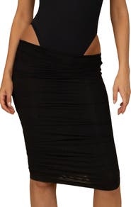 MONTCE Mesh Ruched Cover-Up Skirt