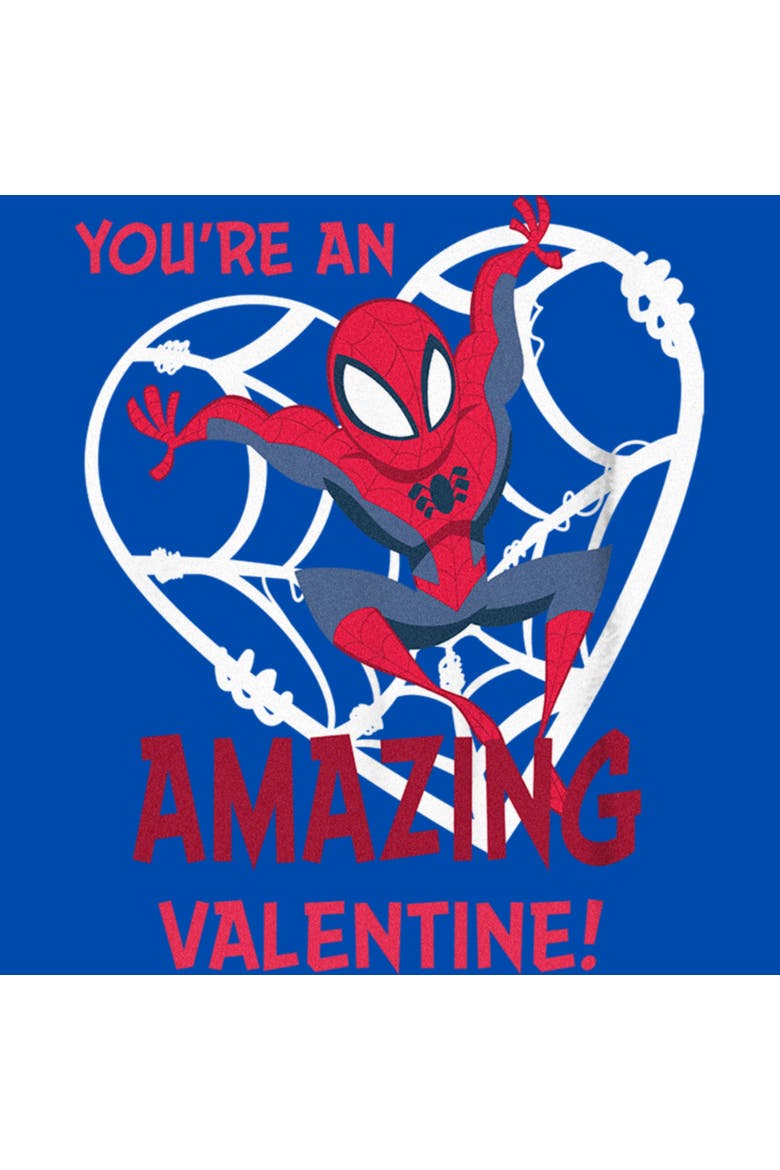 Boy's Marvel Spider-Man Amazing Valentine  Graphic T-Shirt, Alternate, color, Royal Blue