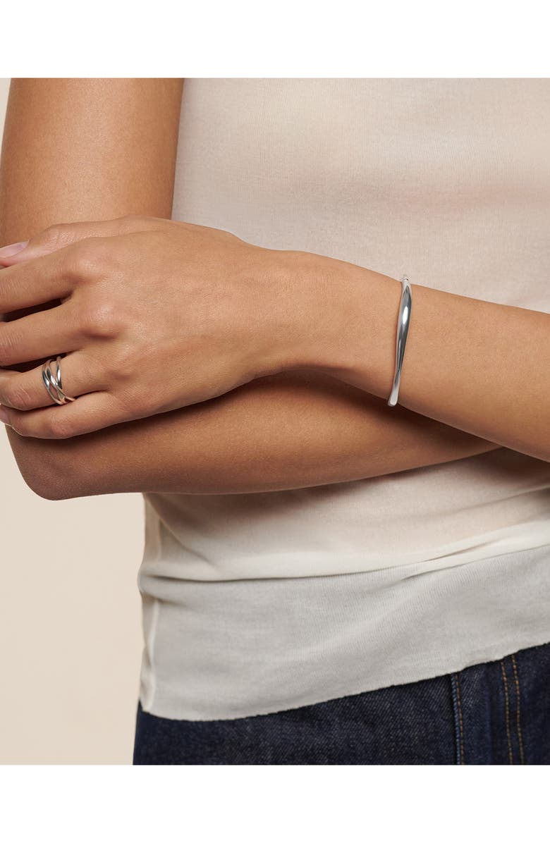 Monica Vinader Nura Reef Thin Bangle, Alternate, color, Sterling Silver