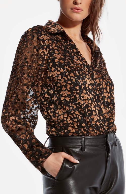 As By Df Sasha Semi-sheer Button-front Blouse In Black