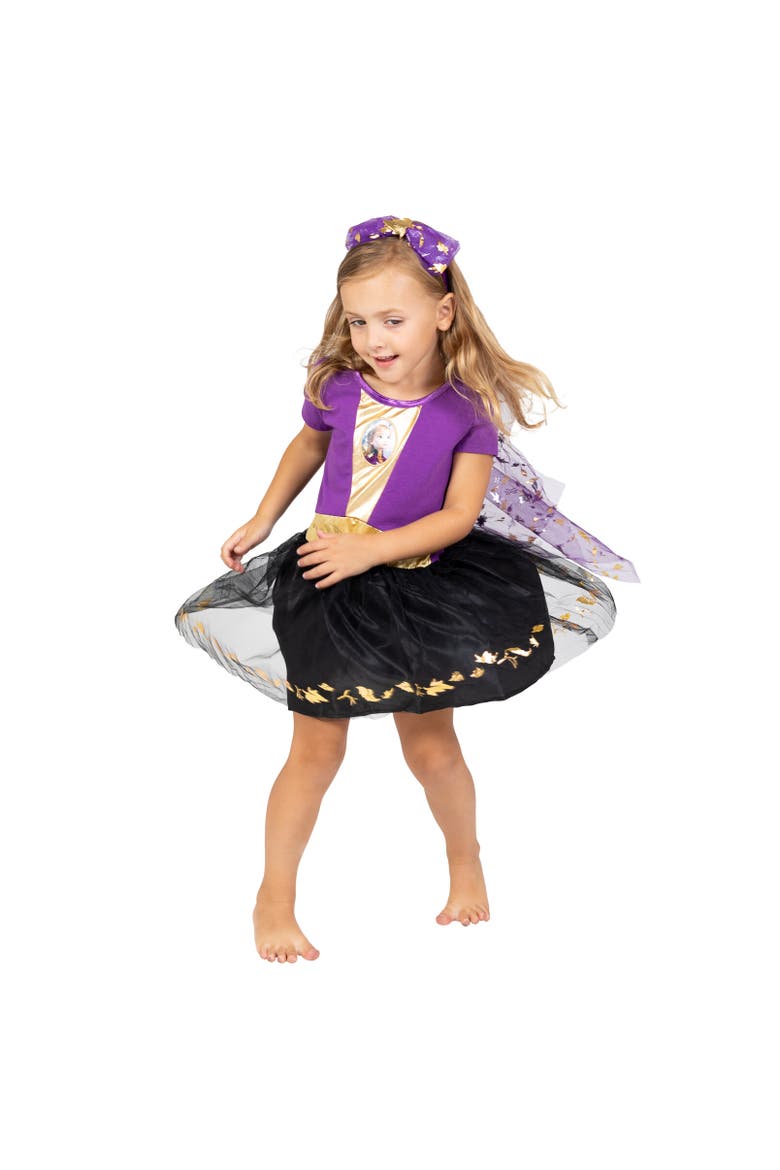 Frozen Cosplay Short Sleeve Dress & Headband Set, Alternate, color, Princess Anna Black
