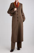 Dries Van Noten Ritt Tonal Stripe Wool Coat