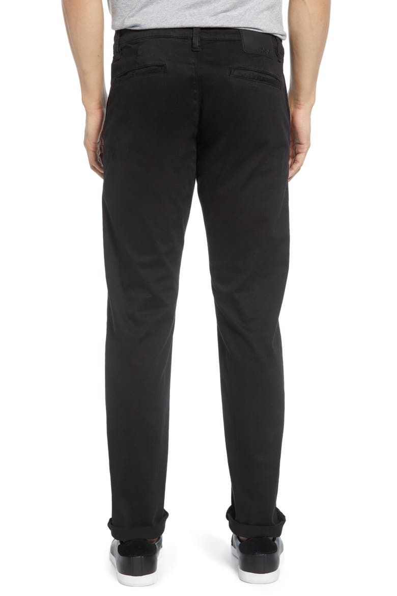 Johnny Slim Fit Twill Chino Pants, Alternate, color, BLACK SATEEN TWILL