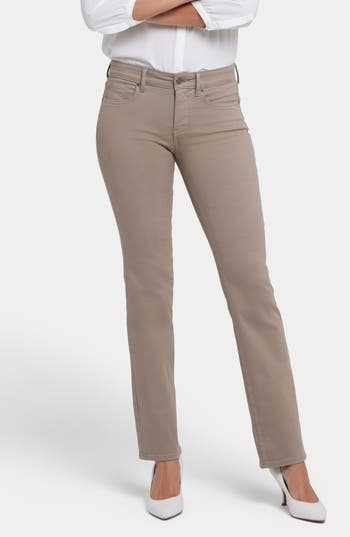 Nydj Petite Marilyn High Rise Straight Jeans In Black