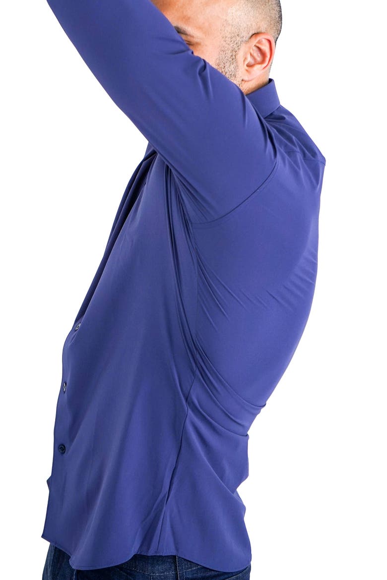 Einstein Stretchcore Performance Button-Up Shirt, Alternate, color, BLUE