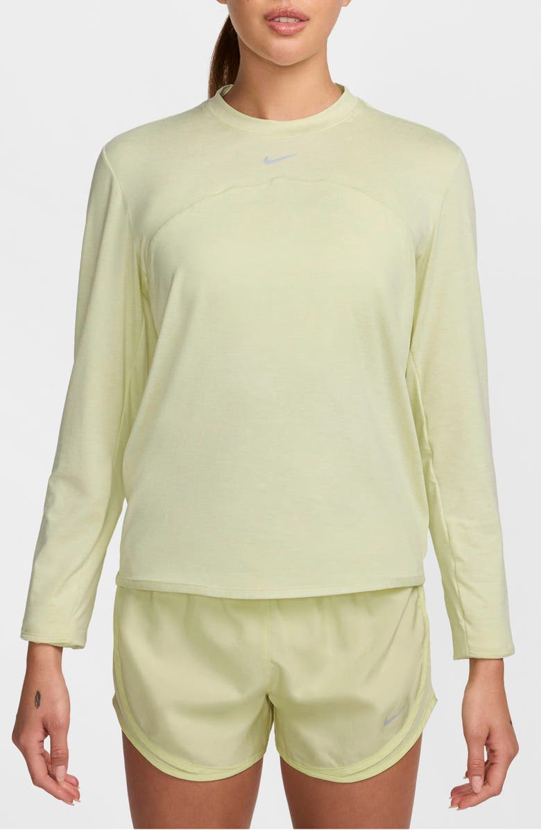 Nike Dri-FIT Swift Element UV Running Top, Main, color, 751 Life Lime/White/Heather