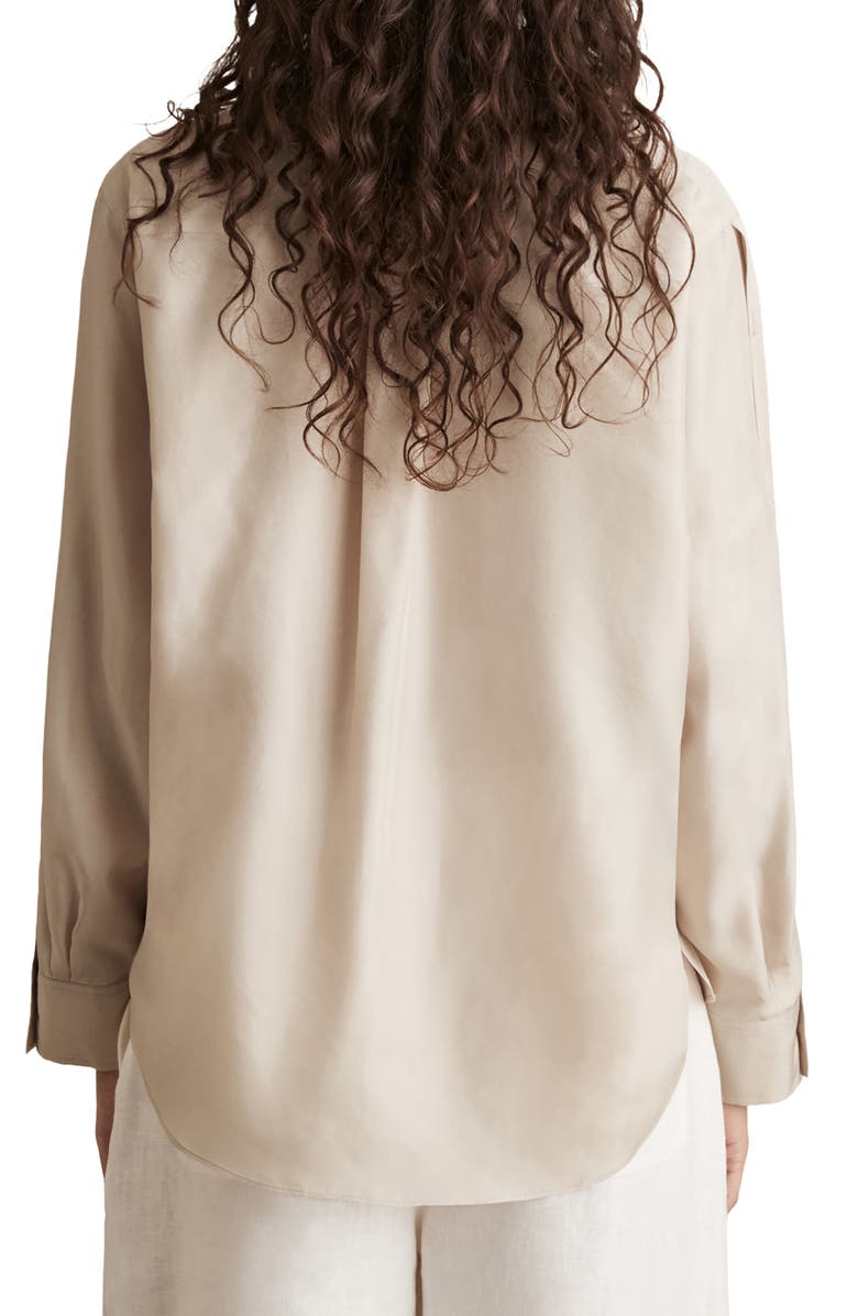 Reiss Reenie Sleeve Placket Silk Shirt, Alternate, color, Stone