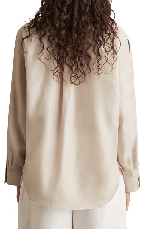 Reiss Reenie Sleeve Placket Silk Shirt In Neutral