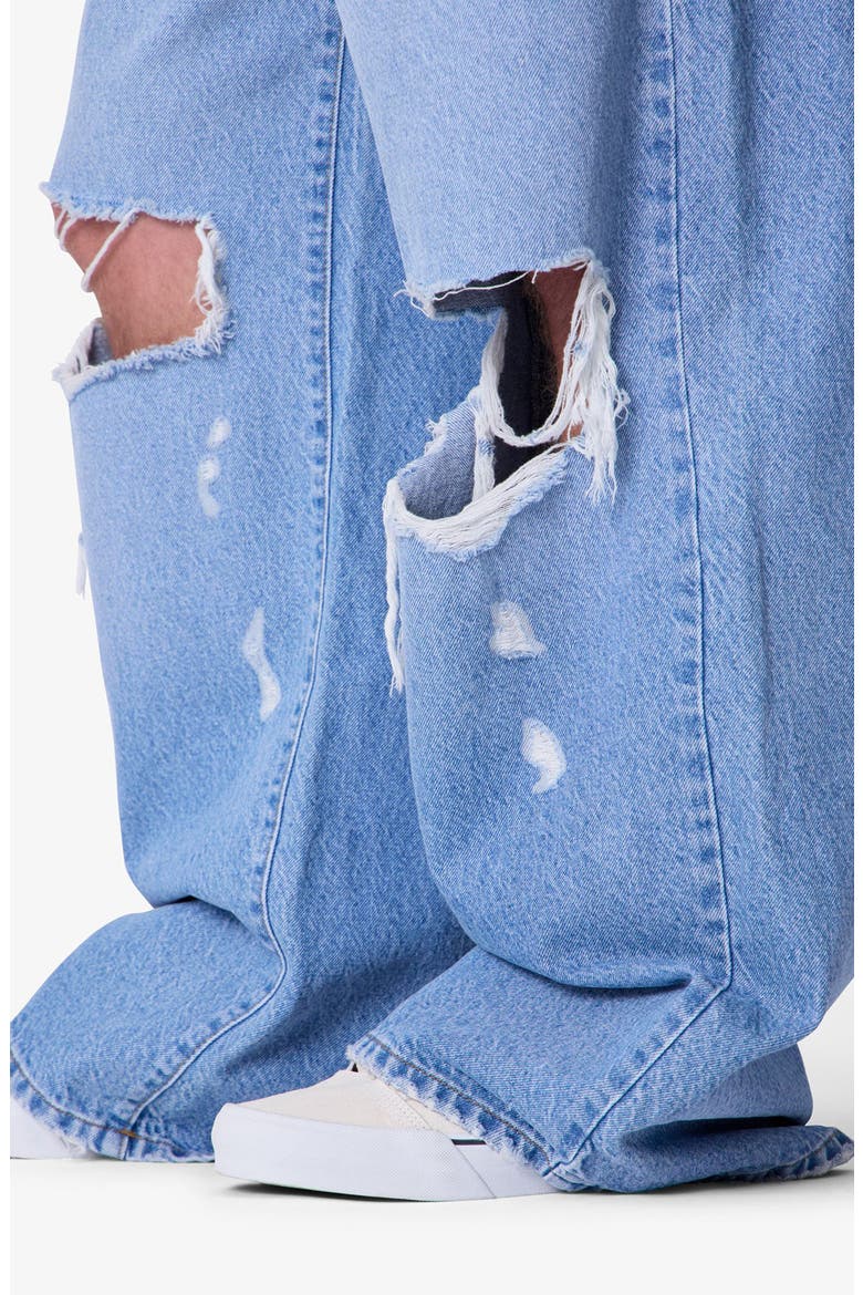 Thermal Patch Relaxed Wide Leg Ripped Jeans, Alternate, color, BLUE