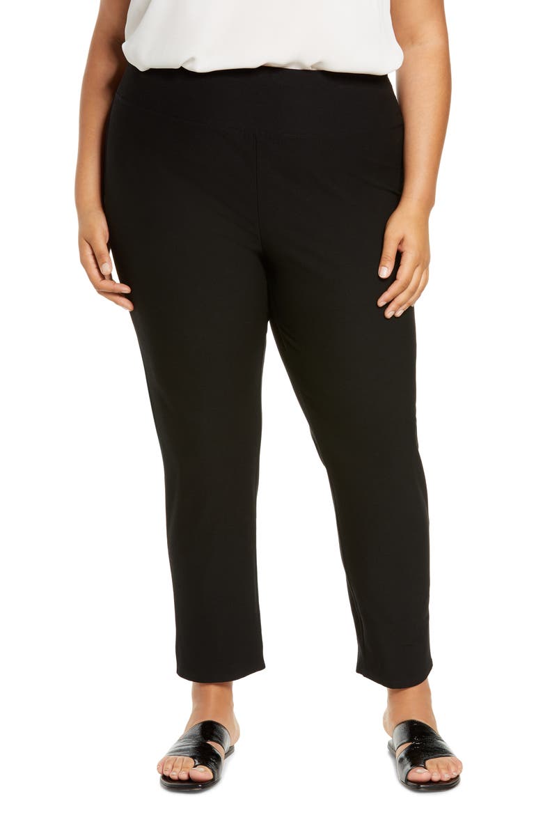 High Waist Ankle Slim Pants, Main, color, BLACK