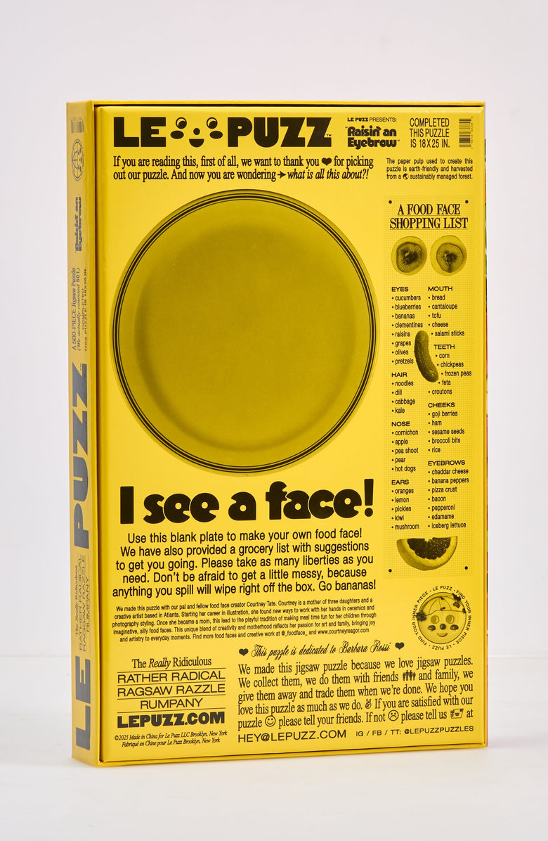 Le Puzz Raisin An Eyebrow Jigsaw Puzzle, Alternate, color, NO COLOR