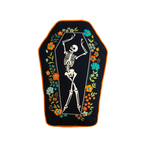 C & F Home C&f Home Dancing Halloween Skeleton Floral Flowers 100% Cotton Accent Pillow 12.5" X 18" In Black