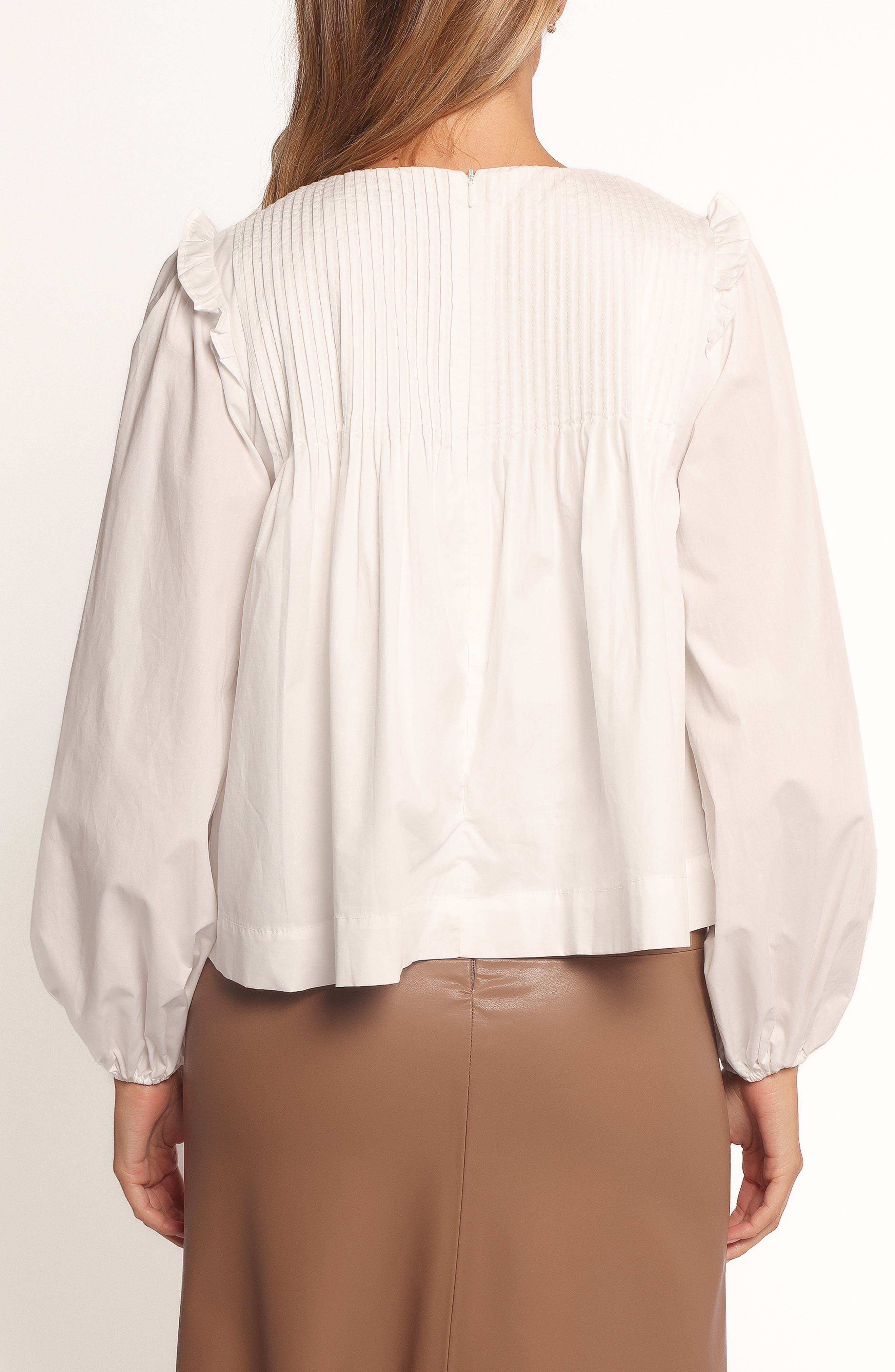 Melba Pintuck Pleat Cotton Top - image 2