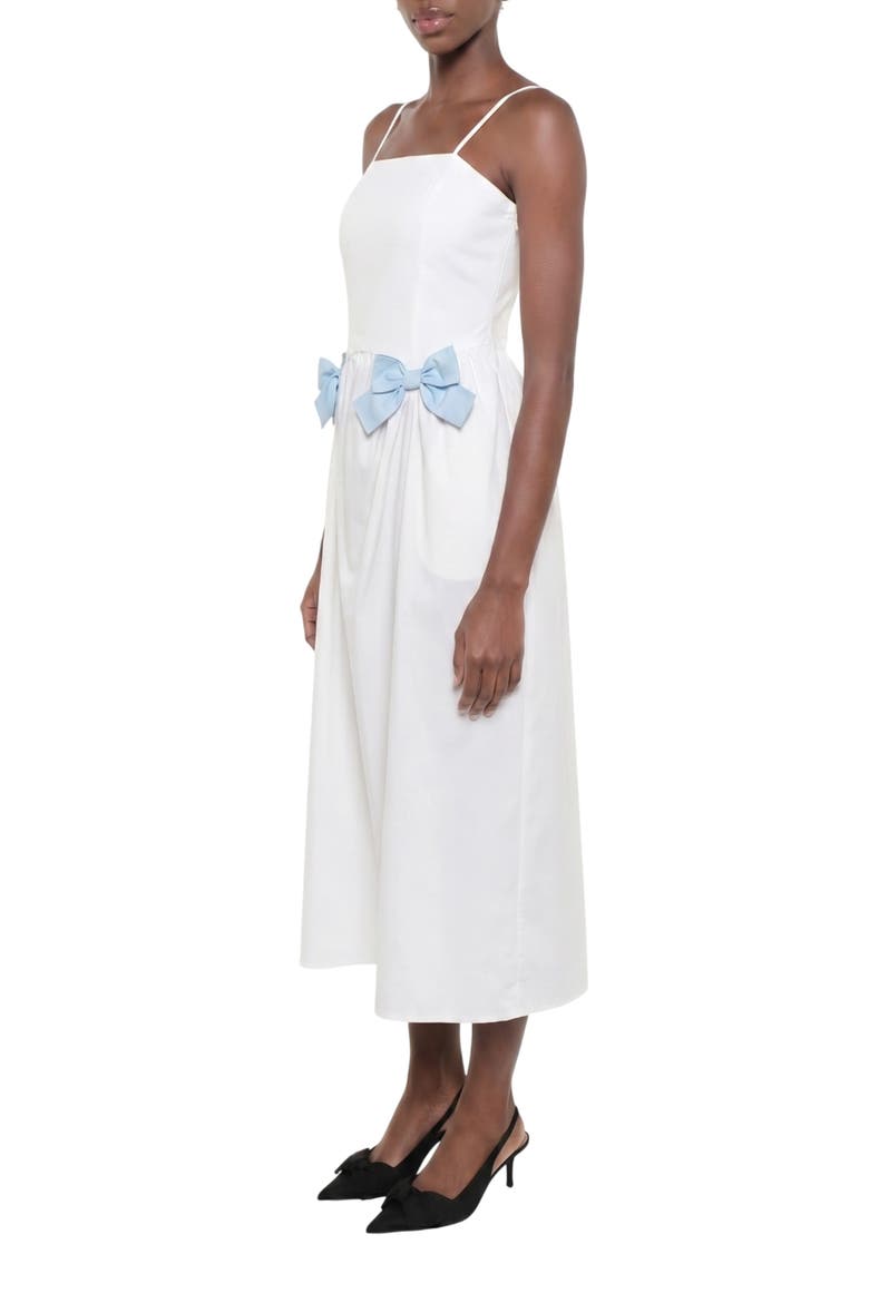 Maddy Sleeveless Stretch Cotton Midi Dress, Alternate, color, CRUDO