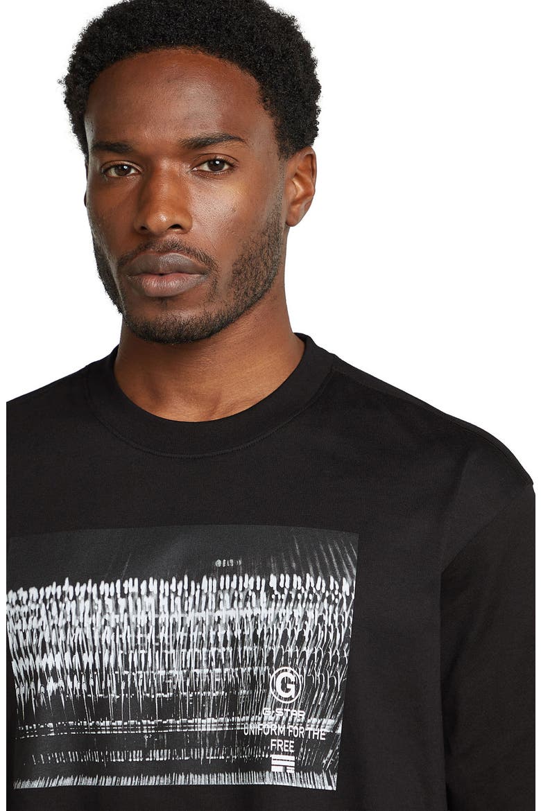 Loose Fit Photo Print Organic Cotton Graphic T-Shirt, Alternate, color, DARK BLACK