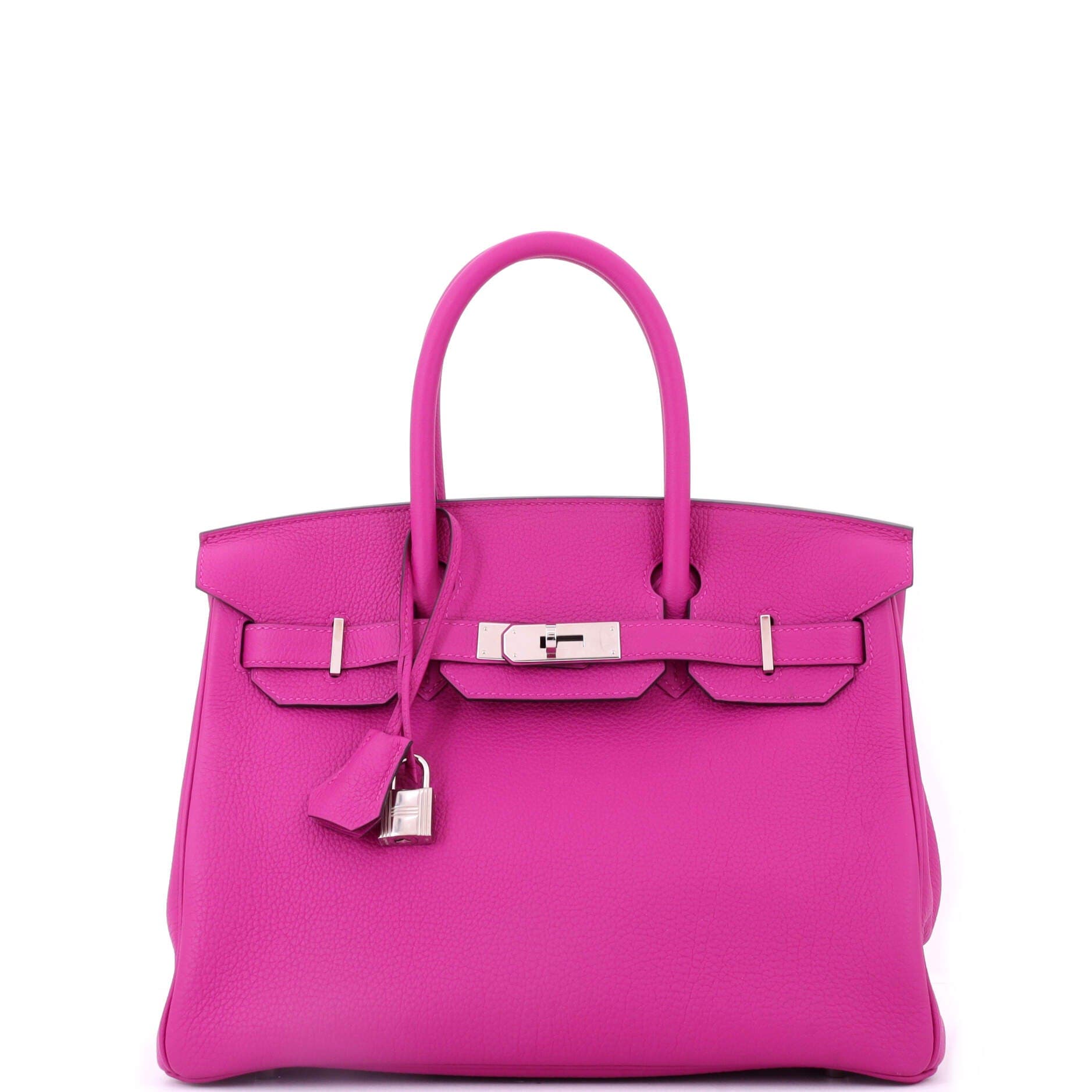 Pre-Owned Hermes Birkin Handbag Pink Togo with Palladium Hardware 30, Main, color, 