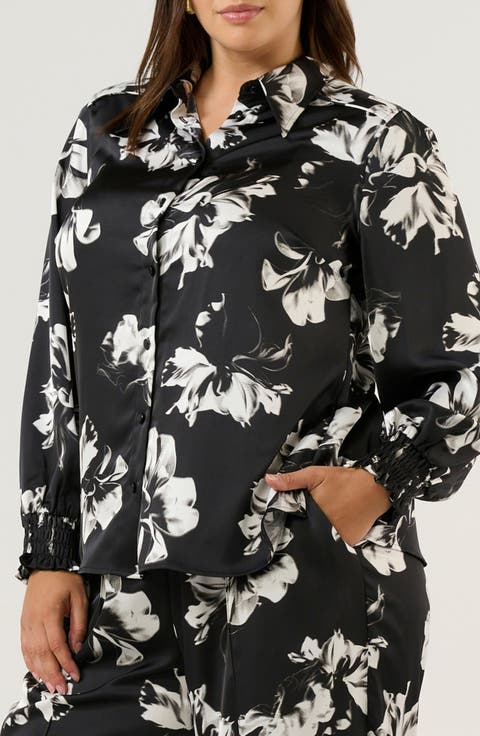 Gilda Floral Button-Up Shirt (Plus)