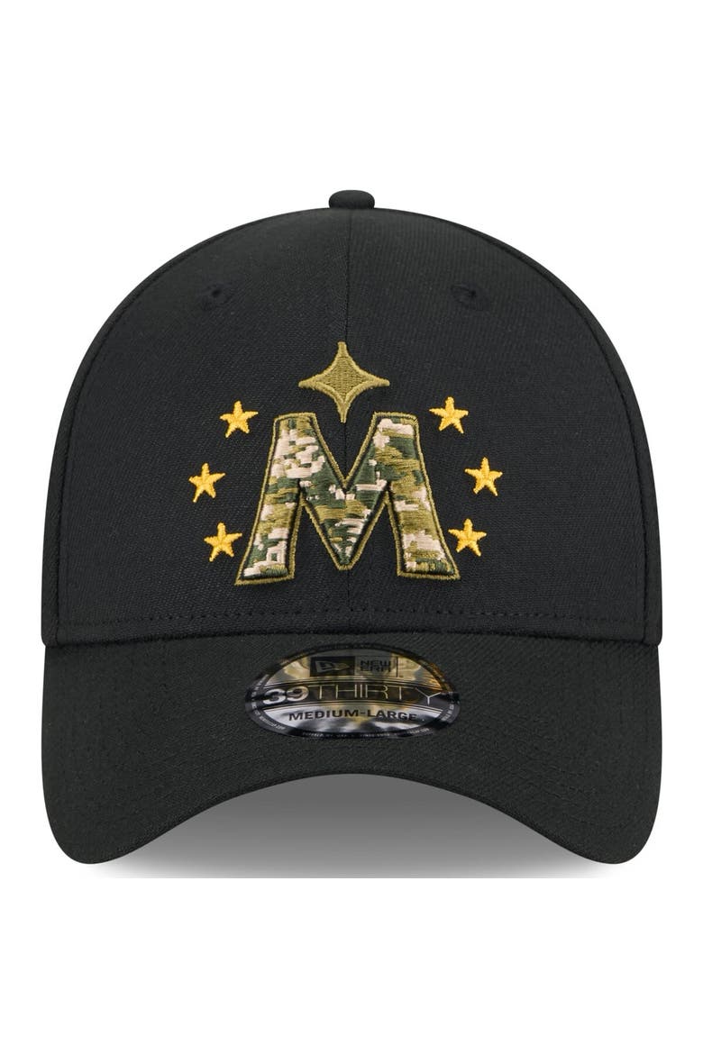 Men's New Era  Black Minnesota Twins 2024 Armed Forces Day 39THIRTY Flex Hat, Alternate, color, Black