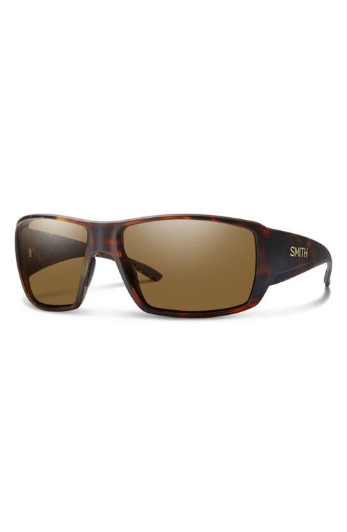 Smith Guide's Choice 62mm Polarized Oversize Wraparound Sunglasses In Tortoise/glass Brown