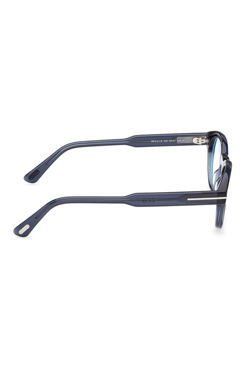 47mm Round Optical Glasses, Alternate, color, SHINY TRANSPARENT NAVY BLUE