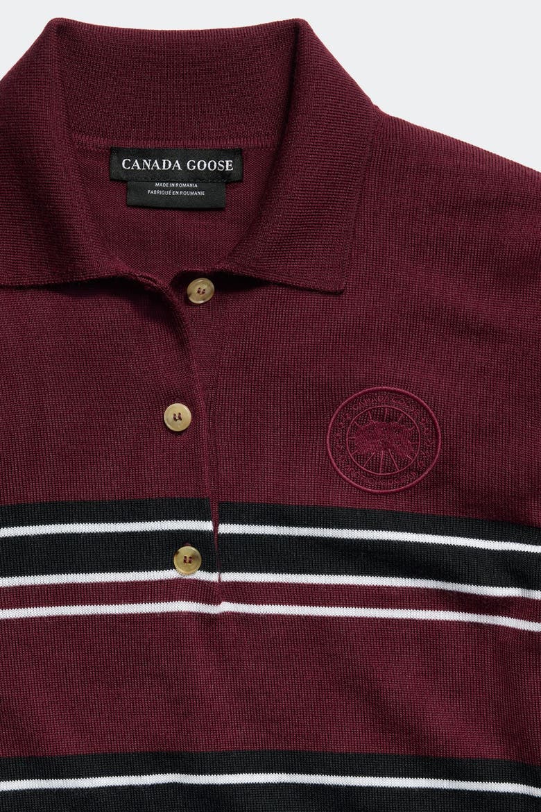 Melrose Striped Knit Long Sleeve Polo, Alternate, color, Vermillion/Black