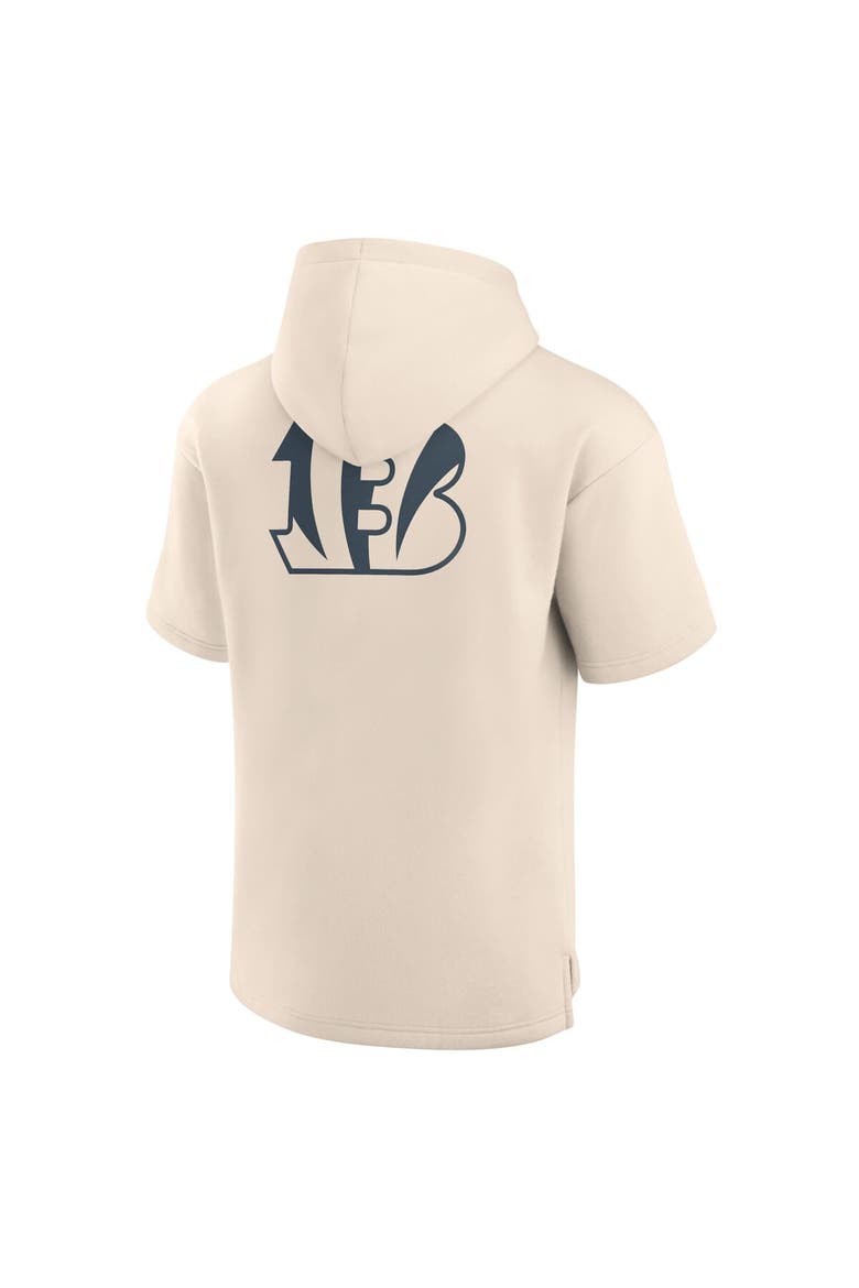 Men's Fanatics Cream Cincinnati Bengals Elements Future Ground Lettering Short Sleeve Pullover Hoodie, Alternate, color, Cream