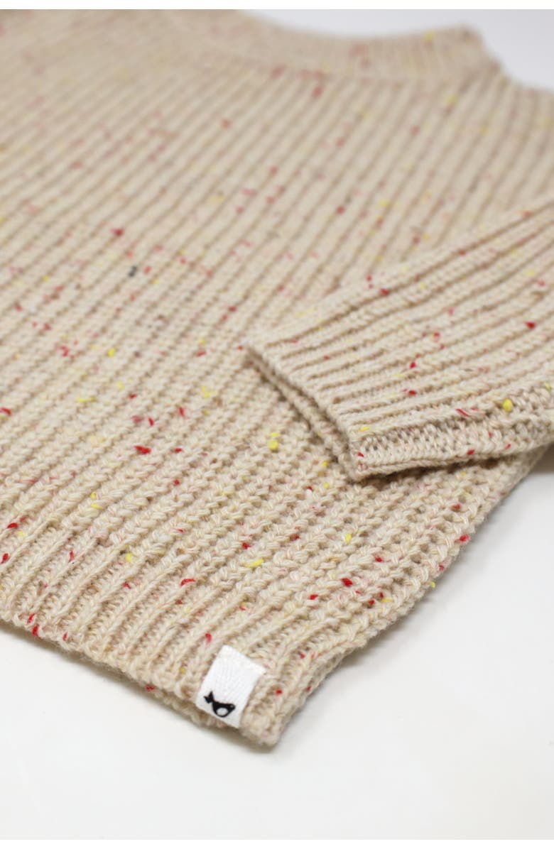 oh baby! Grandpa Knitted Pullover, Alternate, color, Cream/Pink Confetti