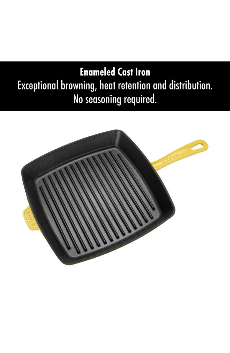 Staub 12-Inch Square Enameled Cast Iron Grill Pan, Alternate, color, 