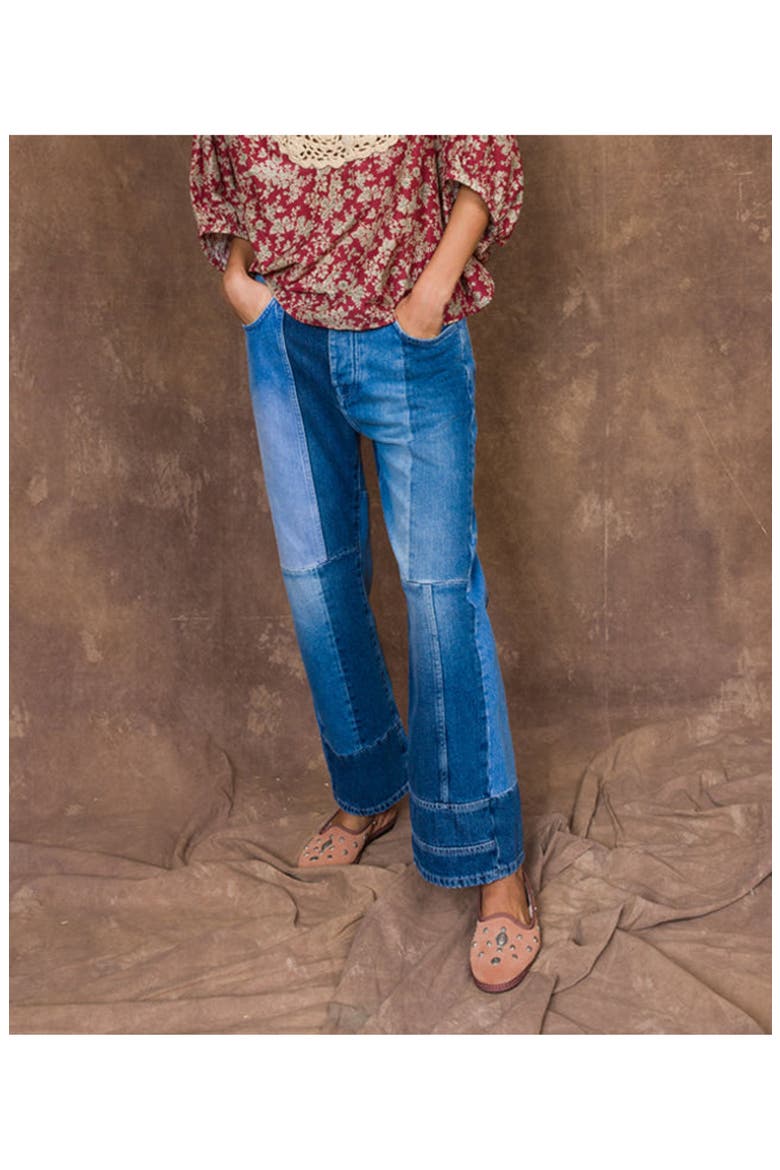 Joleen 5-Pocket Patchwork Trousers, Alternate, color, D999