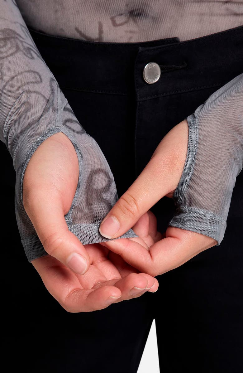 Jordan Print Sheer Long Sleeve Top, Alternate, color, Dark Smoke Grey