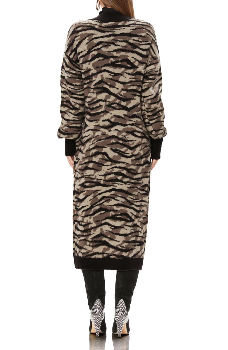 AFRM Tristan Zebra Camo Print Long Cardigan, Alternate, color,