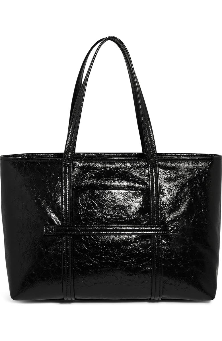 AIMEE Renegade Large Patent Leather Laptop Tote, Alternate, color, Black Crinkle