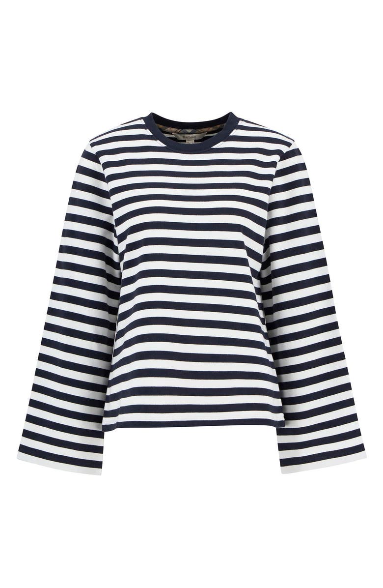 Barbour Robyn Stripe Flare Sleeve Sweatshirt, Alternate, color, Dark Navy Stripe