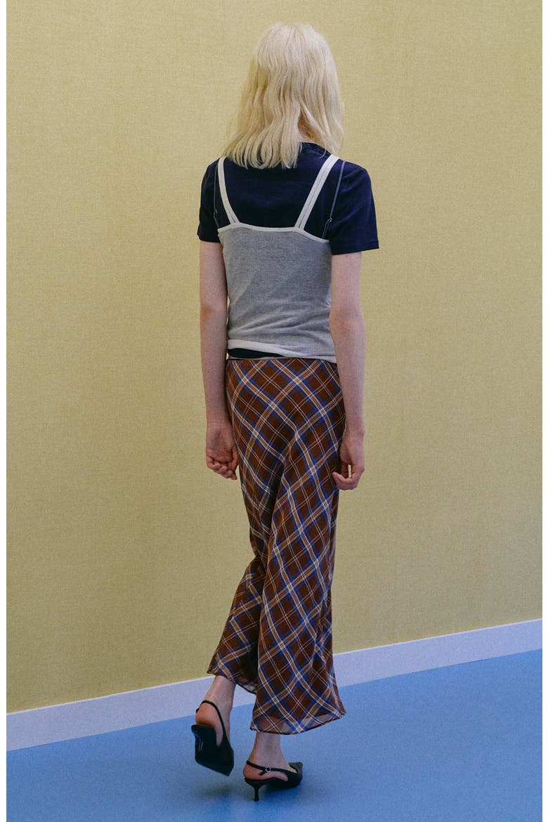 Check Midi Skirt, Alternate, color, BROWN