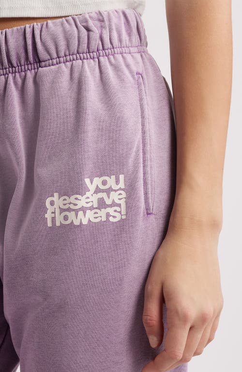 THE MAYFAIR GROUP THE MAYFAIR GROUP YOU DESERVE FLOWERS FRENCH TERRY GRAPHIC SWEATPANTS