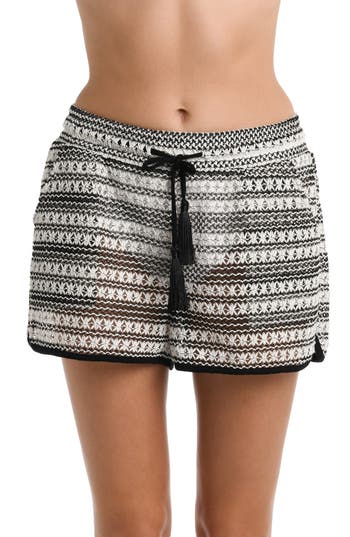 La Blanca On Shore Beach Cover-up Crochet Shorts