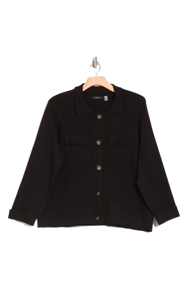 T Tahari Crop Sweater Jacket, Alternate, color, 