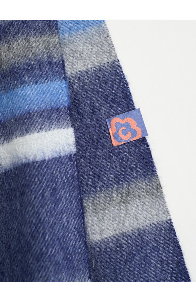 Lost Pattern "Plaid" Cashmere Scarf, Alternate, color, Dark Blue