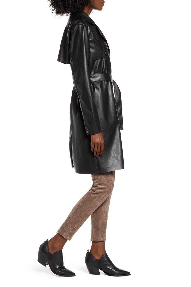 Faux Leather Trench Coat, Alternate, color, SCORPIO