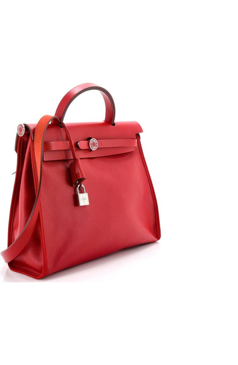 Pre-Owned Hermes Herbag Zip Berline Vache Canvas and Leather 31, Alternate, color, Rouge Piment