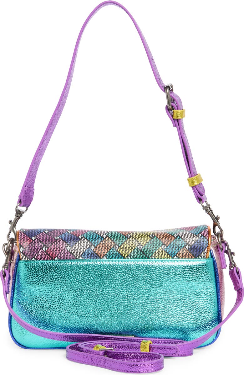 Kurt Geiger London Camden Flaplf Shoulder Bag, Alternate, color, Purple Multi