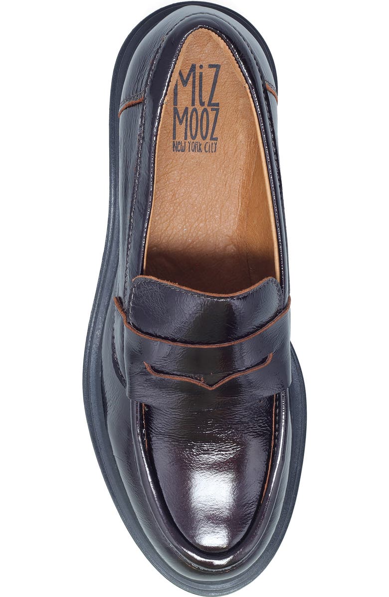 Miz Mooz Legend Platform Loafer, Alternate, color, Bordeaux Patent