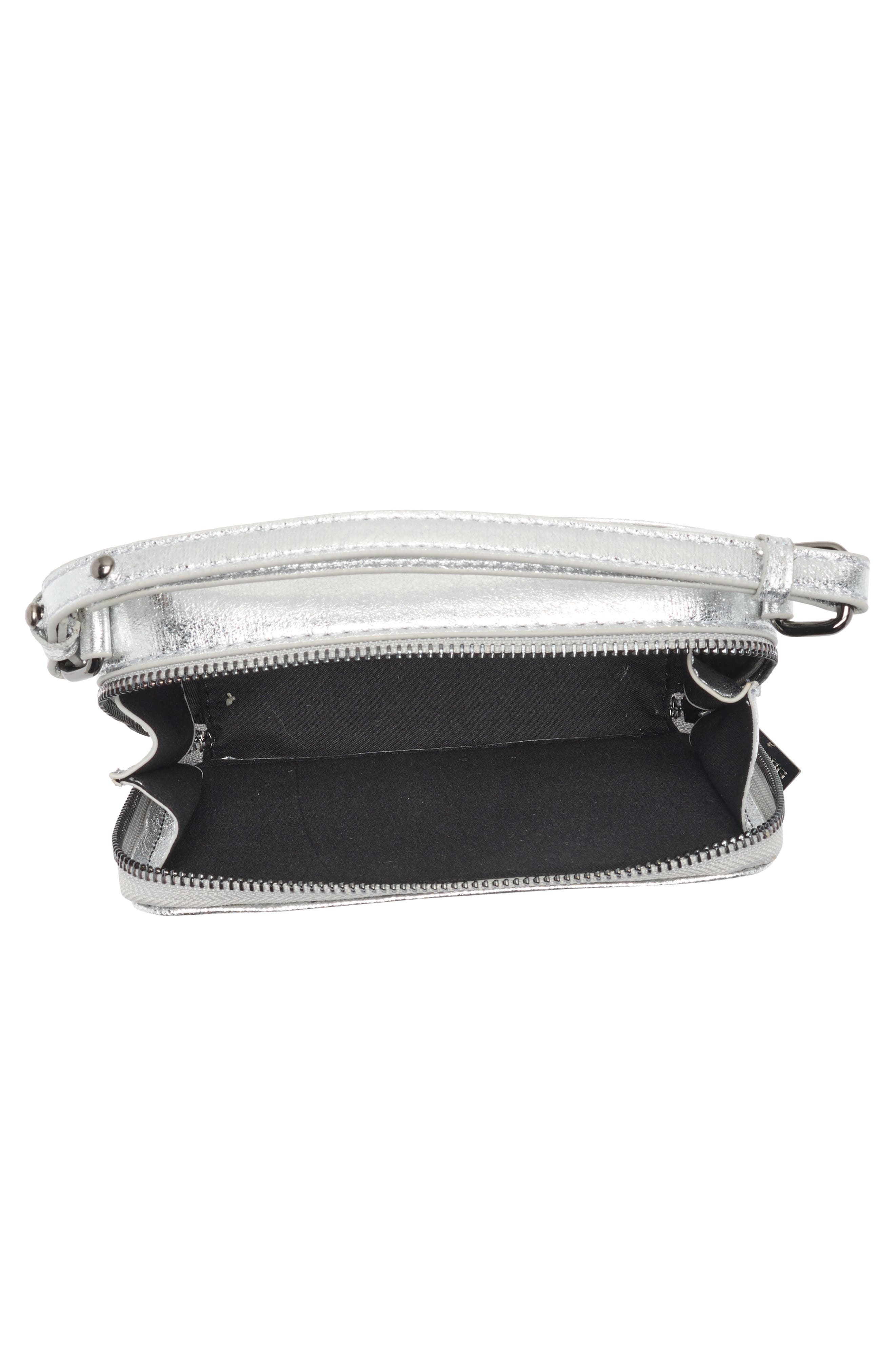 BCBG Slim Top Handle Clutch, Alternate, color, Silver
