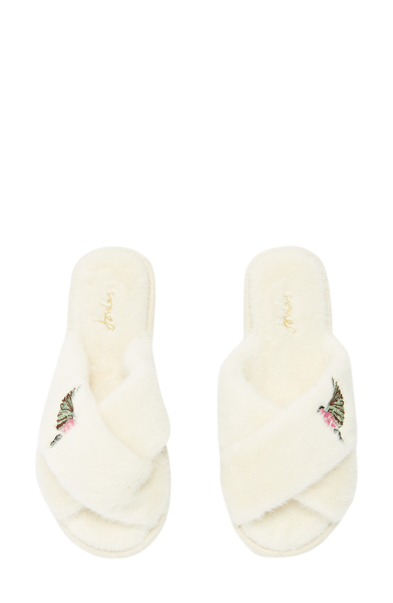 Joules Honey Faux Fur Slide Slipper, Main, color, 