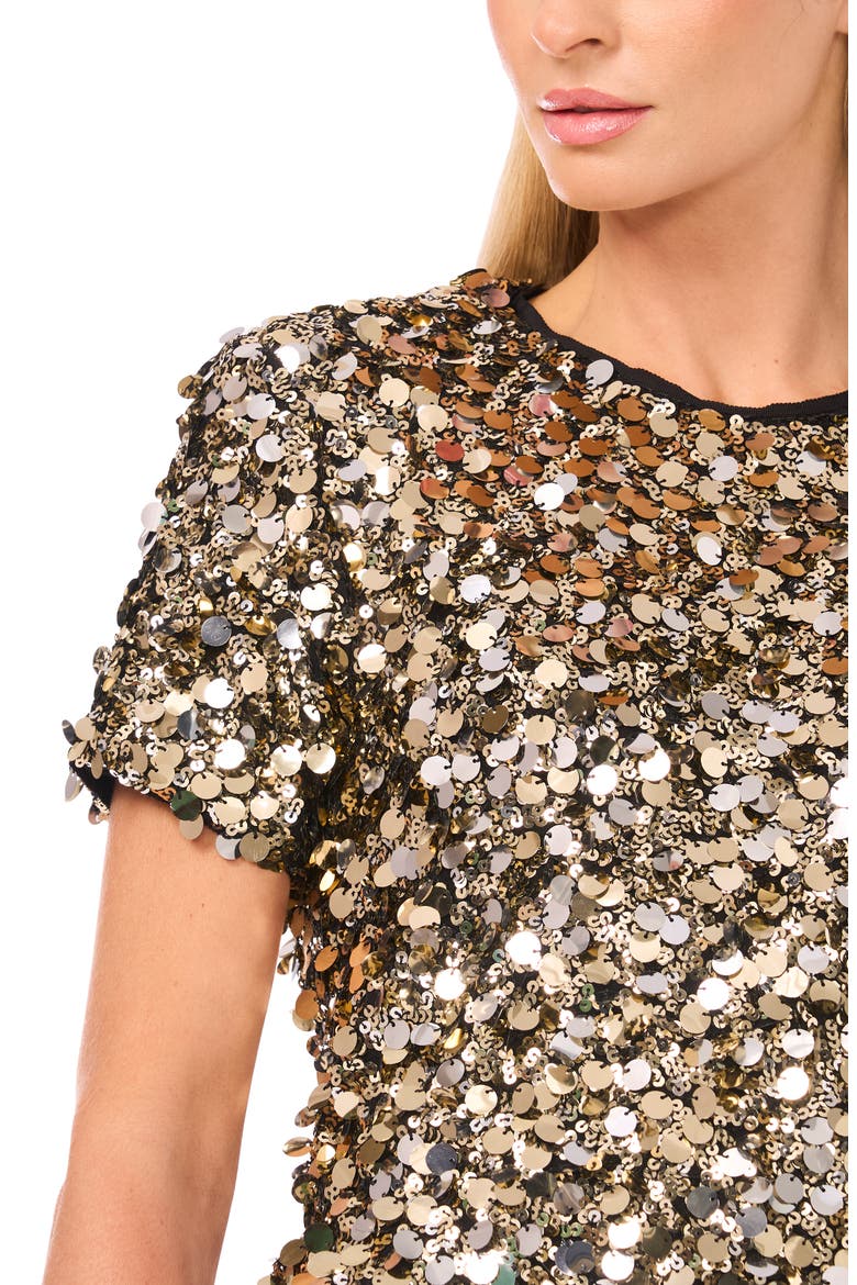 Alexis Sequin T-Shirt, Alternate, color, PALE GOLD