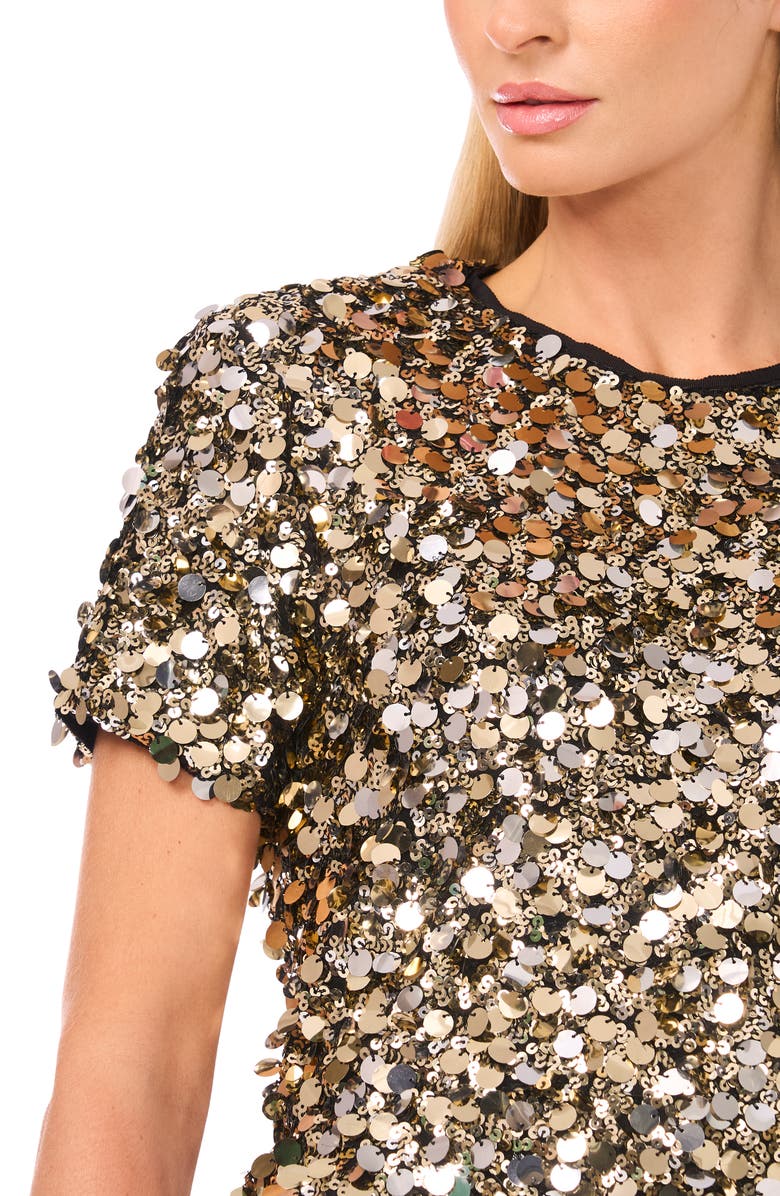 Ted Baker Alexis Sequin T-Shirt, Alternate, color, Pale Gold