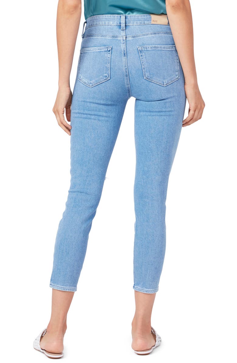 PAIGE Hoxton Ripped High Waist Crop Skinny Jeans, Alternate, color, Fiesta Des