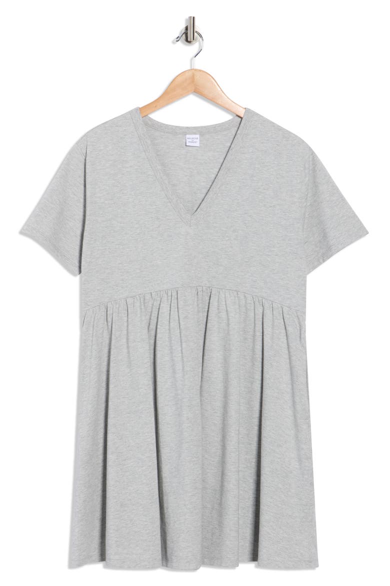 Short Sleeve Knit Swing Dress, Alternate, color, GREY HEATHER