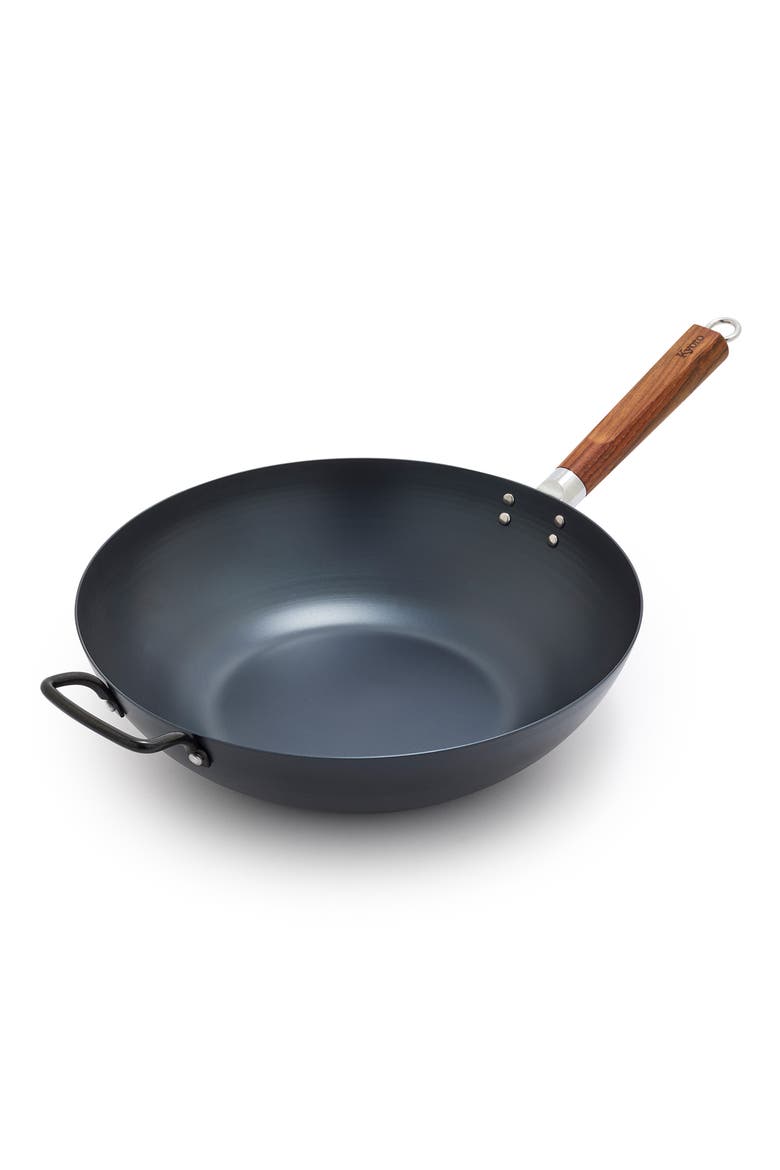 Kyoto Carbon Steel 14-Inch Wok, Main, color, BLACK