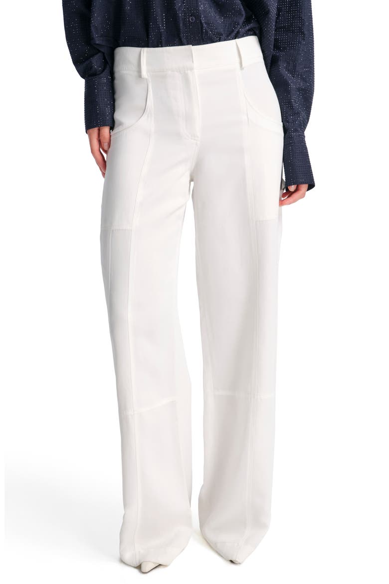 Chrystie Street Wide Leg Linen Blend Utility Pants, Main, color, WHITE